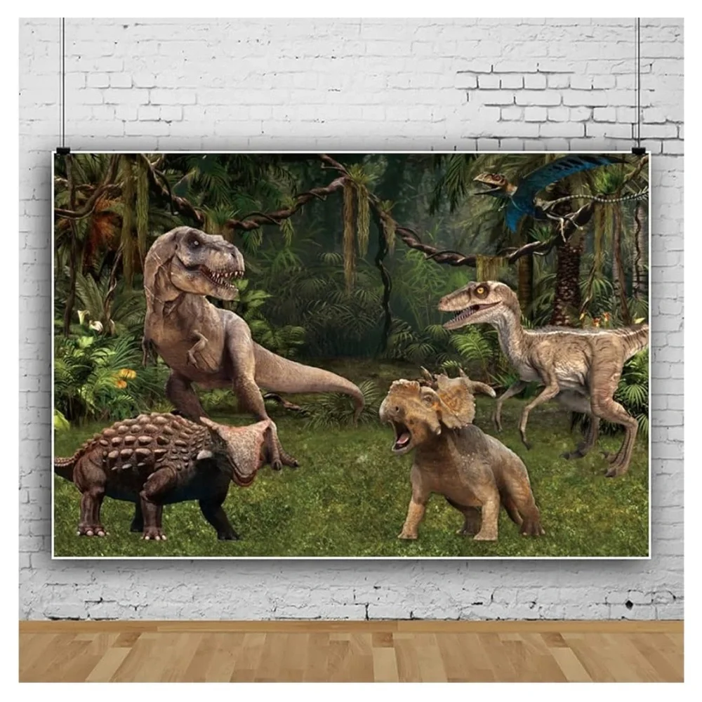 4-Dinosaur Jungle backdrop,5 x 7,8-dinosaur invitation - Picture 2 of 5